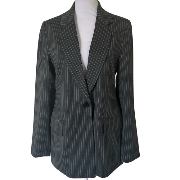 The Drop Women Blake Charcoal Gray & White Pinstripe Blazer Size S - NWT - Picture 8 of 8
